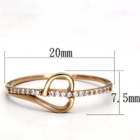 Rose Gold 925 Sterling Silver Ring with AAA Grade CZ  in Clear