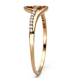 Rose Gold 925 Sterling Silver Ring with AAA Grade CZ  in Clear