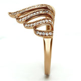 Rose Gold 925 Sterling Silver Ring with AAA Grade CZ  in Clear