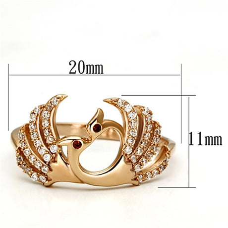 Rose Gold 925 Sterling Silver Ring with AAA Grade CZ  in Garnet