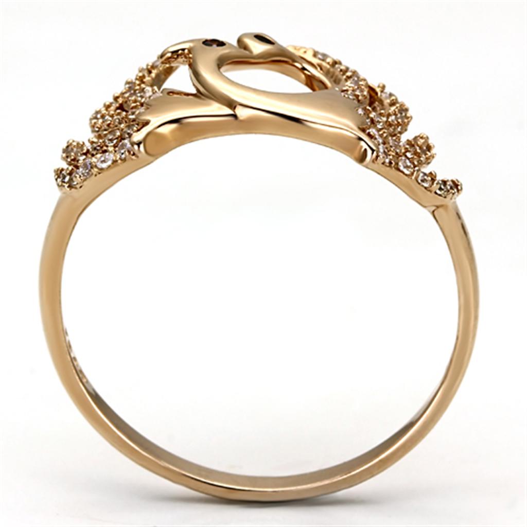 Rose Gold 925 Sterling Silver Ring with AAA Grade CZ  in Garnet