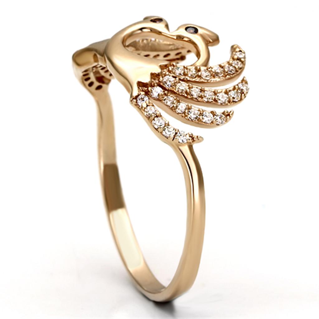 Rose Gold 925 Sterling Silver Ring with AAA Grade CZ  in Garnet