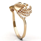 Rose Gold 925 Sterling Silver Ring with AAA Grade CZ  in Garnet