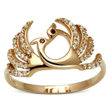 Rose Gold 925 Sterling Silver Ring with AAA Grade CZ  in Garnet