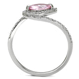 Rhodium 925 Sterling Silver Ring with AAA Grade CZ  in Rose