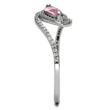 Rhodium 925 Sterling Silver Ring with AAA Grade CZ  in Rose