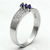Rhodium 925 Sterling Silver Ring with AAA Grade CZ  in Amethyst