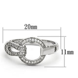Rhodium 925 Sterling Silver Ring with AAA Grade CZ  in Clear