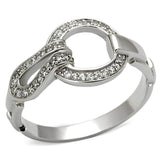 Rhodium 925 Sterling Silver Ring with AAA Grade CZ  in Clear