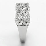 Rhodium 925 Sterling Silver Ring with AAA Grade CZ  in Clear