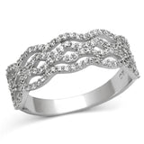 Rhodium 925 Sterling Silver Ring with AAA Grade CZ  in Clear