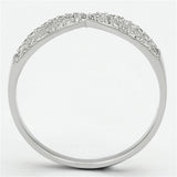 Rhodium 925 Sterling Silver Ring with AAA Grade CZ  in Clear