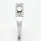 Rhodium 925 Sterling Silver Ring with AAA Grade CZ  in Clear