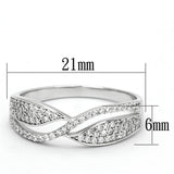 Rhodium 925 Sterling Silver Ring with AAA Grade CZ  in Clear