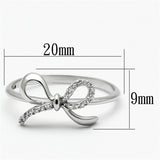 Rhodium 925 Sterling Silver Ring with AAA Grade CZ  in Clear