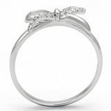 Rhodium 925 Sterling Silver Ring with AAA Grade CZ  in Clear