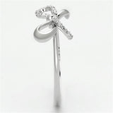 Rhodium 925 Sterling Silver Ring with AAA Grade CZ  in Clear