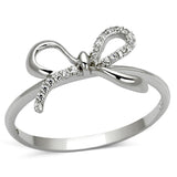 Rhodium 925 Sterling Silver Ring with AAA Grade CZ  in Clear