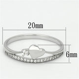 Rhodium 925 Sterling Silver Ring with AAA Grade CZ  in Clear
