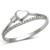 Rhodium 925 Sterling Silver Ring with AAA Grade CZ  in Clear