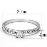 Rhodium 925 Sterling Silver Ring with AAA Grade CZ  in Clear