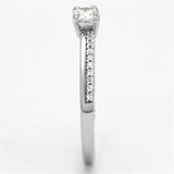Rhodium 925 Sterling Silver Ring with AAA Grade CZ  in Clear