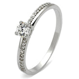Rhodium 925 Sterling Silver Ring with AAA Grade CZ  in Clear