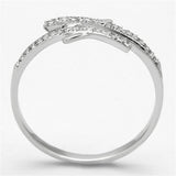 Rhodium 925 Sterling Silver Ring with AAA Grade CZ  in Clear