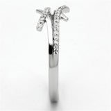 Rhodium 925 Sterling Silver Ring with AAA Grade CZ  in Clear