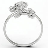 Rhodium 925 Sterling Silver Ring with AAA Grade CZ  in Black Diamond