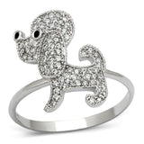Rhodium 925 Sterling Silver Ring with AAA Grade CZ  in Black Diamond