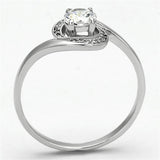 Rhodium 925 Sterling Silver Ring with AAA Grade CZ  in Clear
