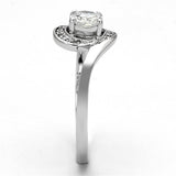 Rhodium 925 Sterling Silver Ring with AAA Grade CZ  in Clear