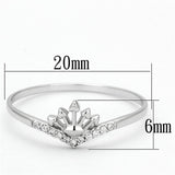 Rhodium 925 Sterling Silver Ring with AAA Grade CZ  in Clear