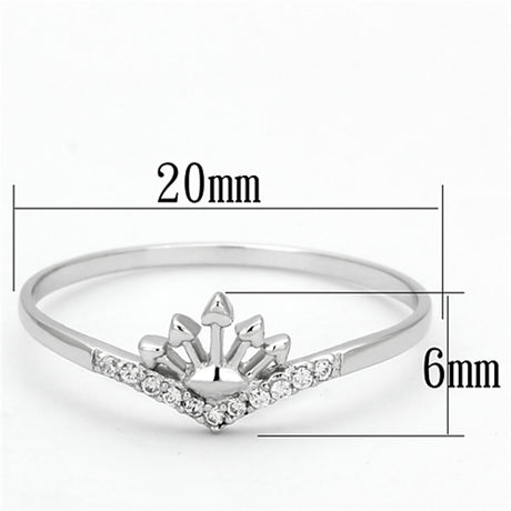 Rhodium 925 Sterling Silver Ring with AAA Grade CZ  in Clear