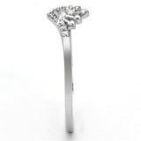 Rhodium 925 Sterling Silver Ring with AAA Grade CZ  in Clear