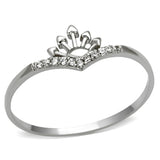 Rhodium 925 Sterling Silver Ring with AAA Grade CZ  in Clear