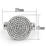 Rhodium 925 Sterling Silver Ring with AAA Grade CZ  in Clear