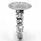 Rhodium 925 Sterling Silver Ring with AAA Grade CZ  in Clear