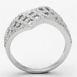 Rhodium 925 Sterling Silver Ring with AAA Grade CZ  in Clear