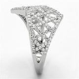 Rhodium 925 Sterling Silver Ring with AAA Grade CZ  in Clear