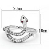 Rhodium 925 Sterling Silver Ring with AAA Grade CZ  in Ruby