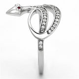 Rhodium 925 Sterling Silver Ring with AAA Grade CZ  in Ruby
