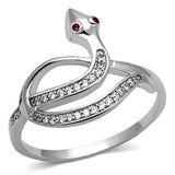 Rhodium 925 Sterling Silver Ring with AAA Grade CZ  in Ruby