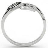 Rhodium 925 Sterling Silver Ring with AAA Grade CZ  in Black Diamond