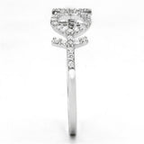 Rhodium 925 Sterling Silver Ring with AAA Grade CZ  in Clear