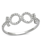 Rhodium 925 Sterling Silver Ring with AAA Grade CZ  in Clear