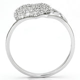 Rhodium 925 Sterling Silver Ring with AAA Grade CZ  in Clear