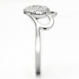 Rhodium 925 Sterling Silver Ring with AAA Grade CZ  in Clear