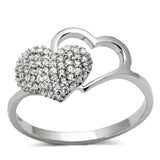 Rhodium 925 Sterling Silver Ring with AAA Grade CZ  in Clear
